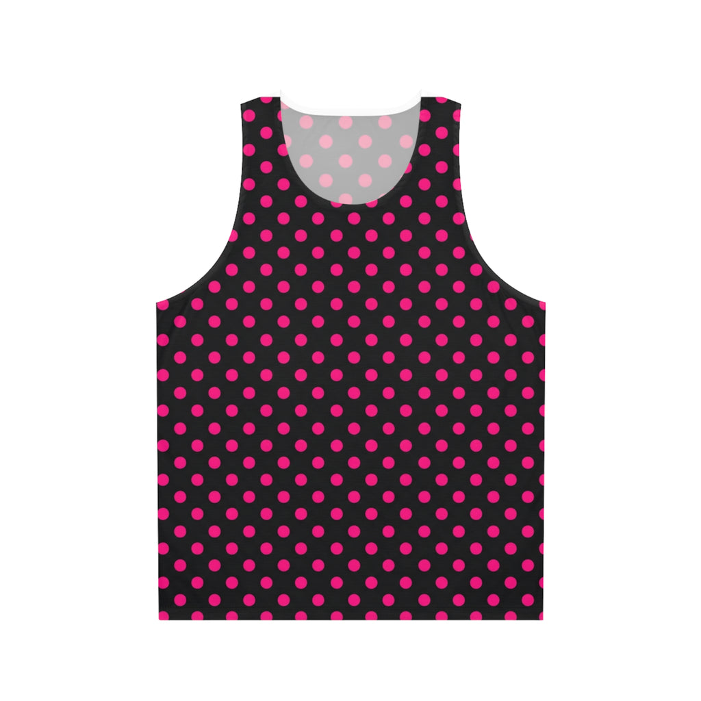 Black & Pink Polka Dot Tank Top — Retro Chic All-Over Print