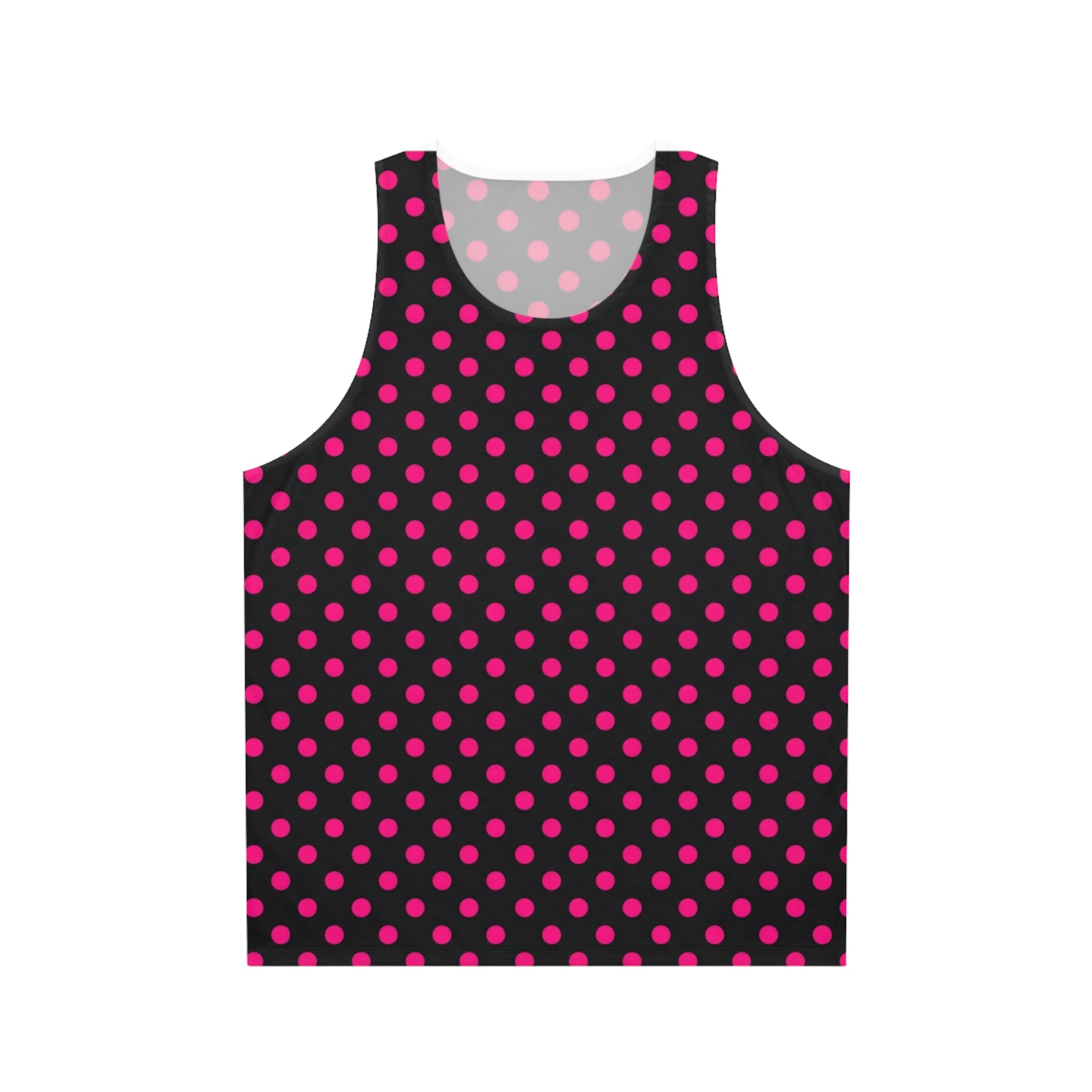 Black & Pink Polka Dot Tank Top — Retro Chic All-Over Print