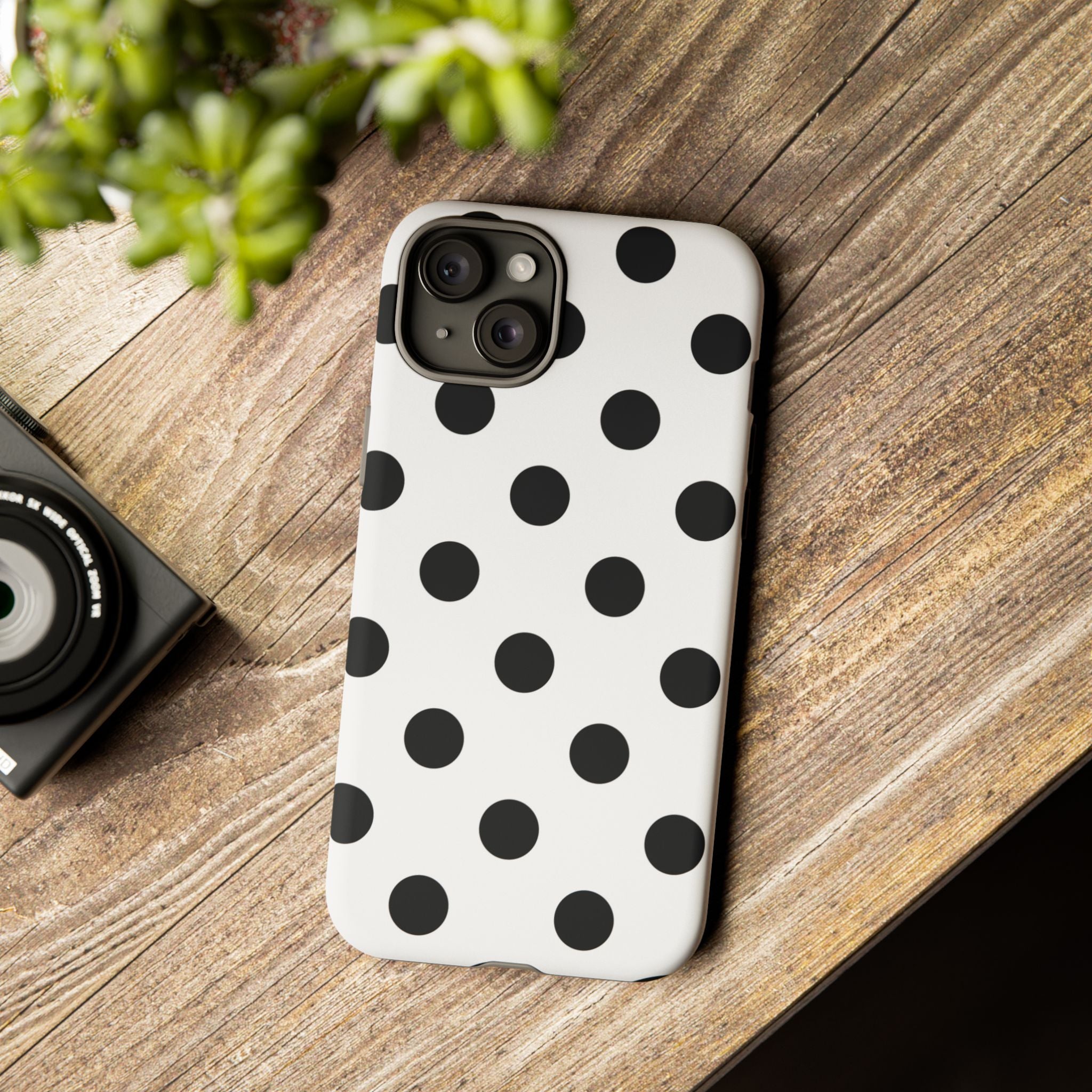 Black Polka Dot Tough Phone Case