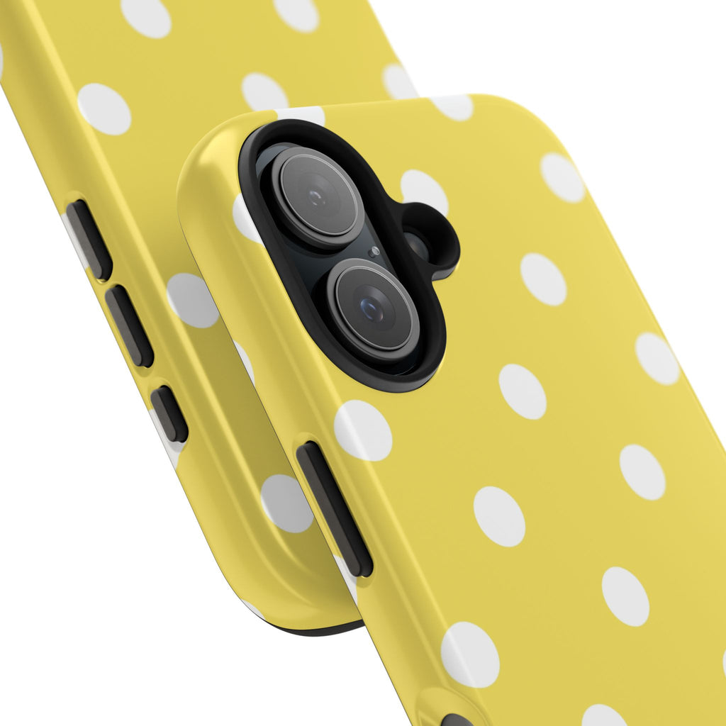 Yellow Polka Dot Tough Phone Case — Cute Protective Phone Cover