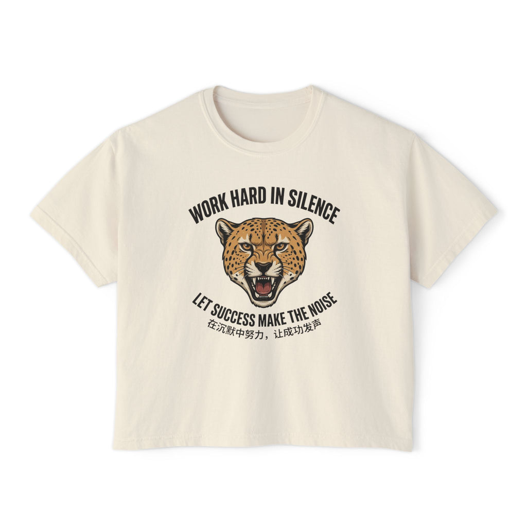 Exclusive Motivational Leopard Boxy Tee