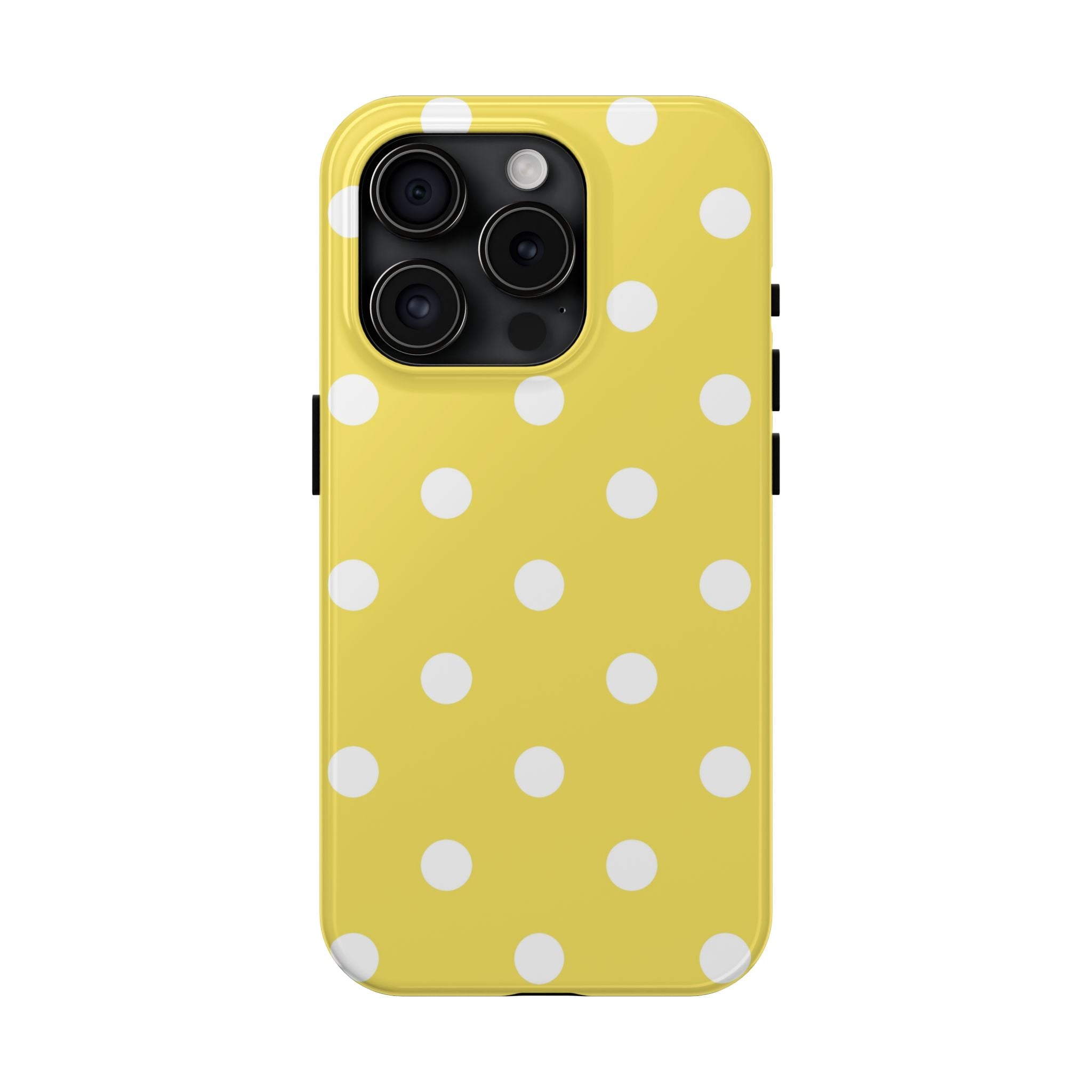 Yellow Polka Dot Tough Phone Case — Cute Protective Phone Cover