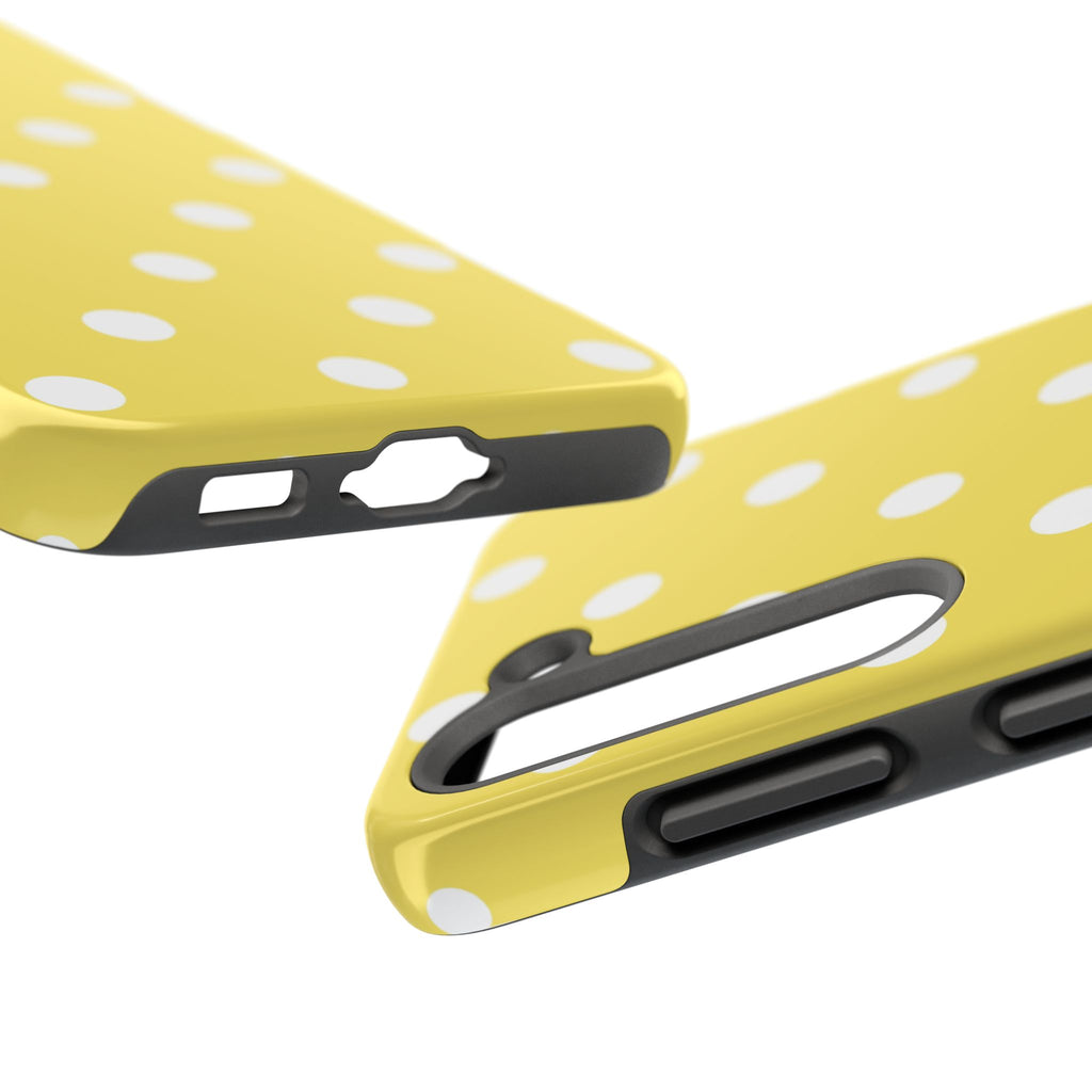 Yellow Polka Dot Tough Phone Case — Cute Protective Phone Cover
