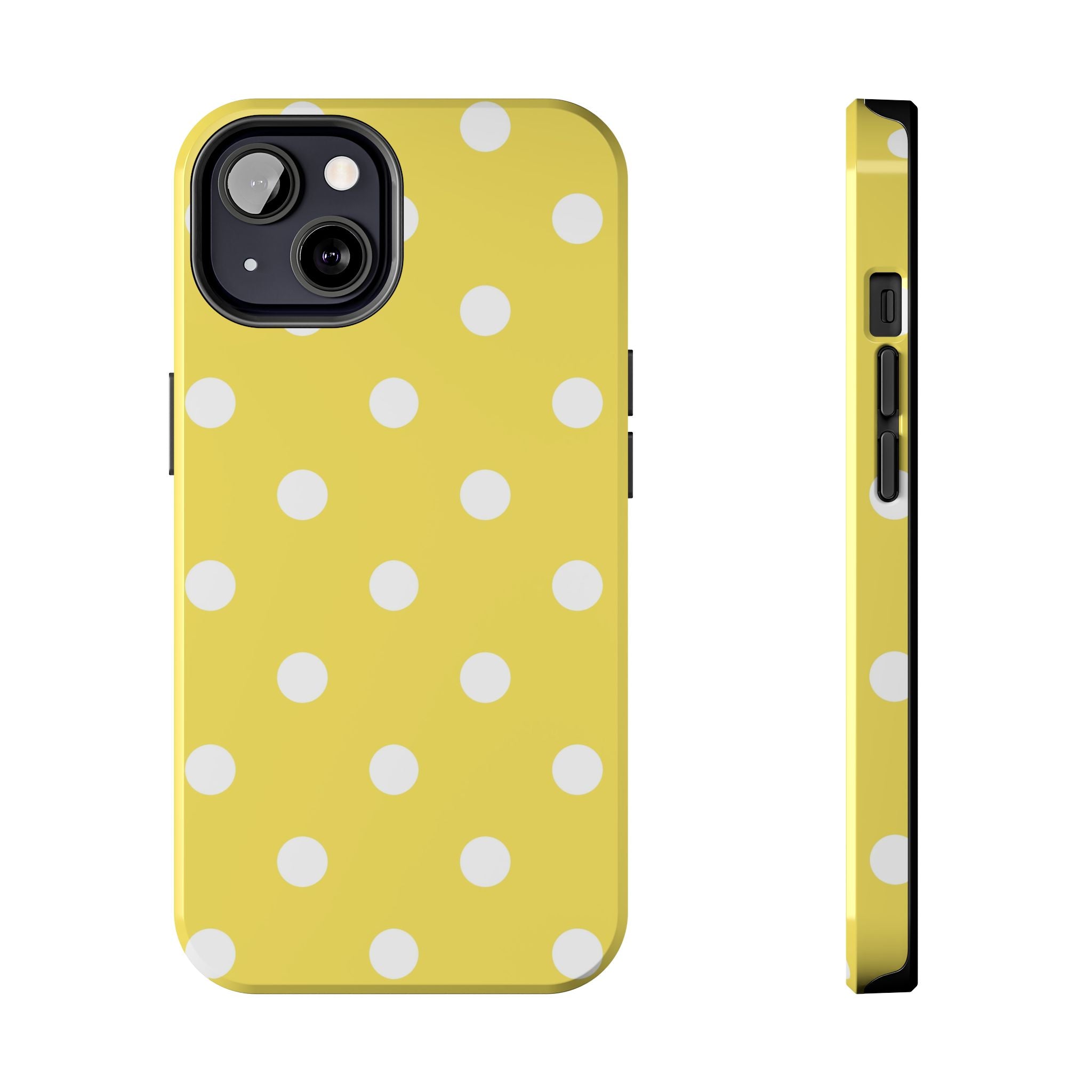 Yellow Polka Dot Tough Phone Case — Cute Protective Phone Cover