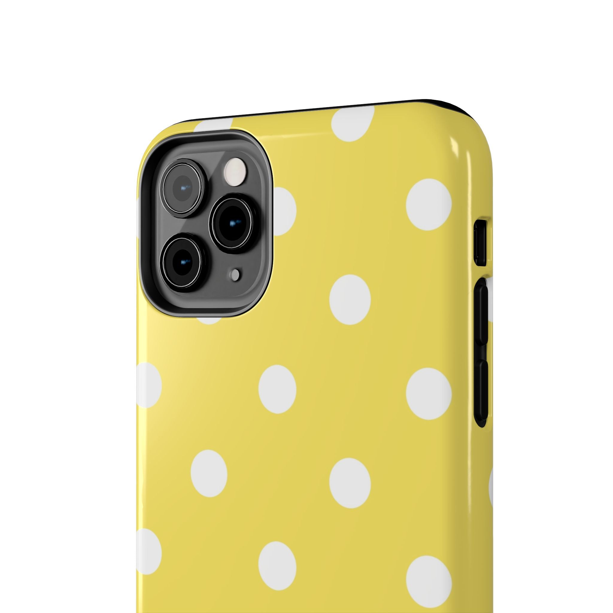 Yellow Polka Dot Tough Phone Case — Cute Protective Phone Cover