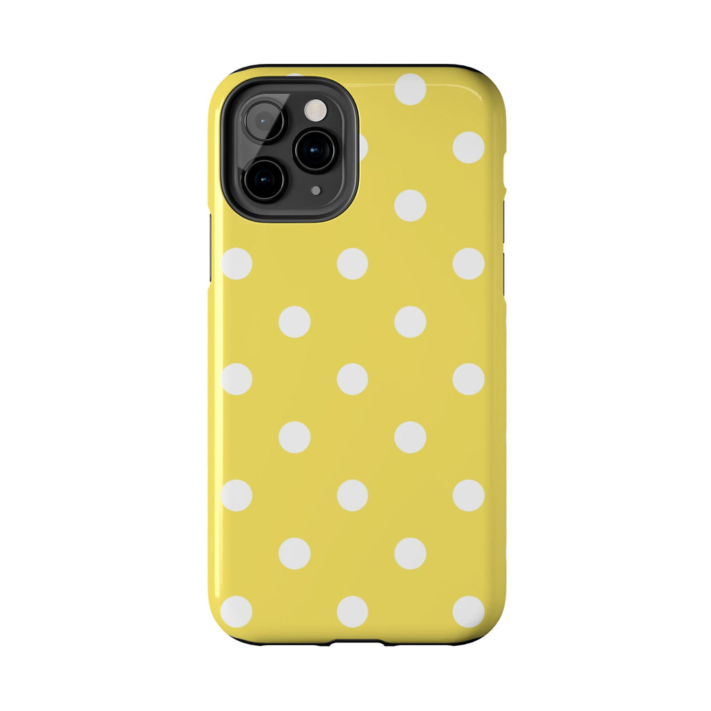 Yellow Polka Dot Tough Phone Case — Cute Protective Phone Cover
