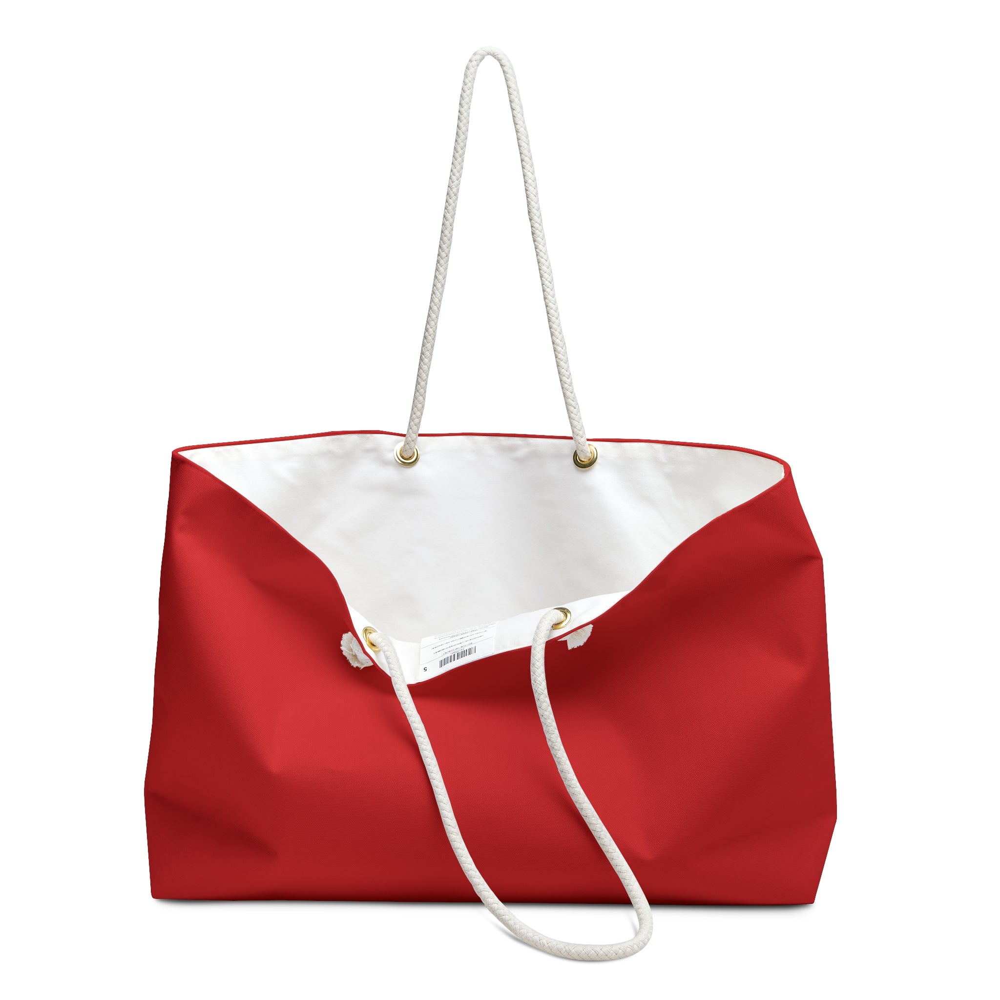 Red Heart Weekender Bag - Large Rope Handle Travel Tote