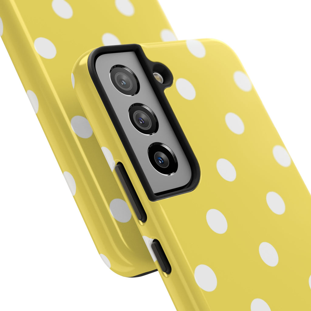 Yellow Polka Dot Tough Phone Case — Cute Protective Phone Cover