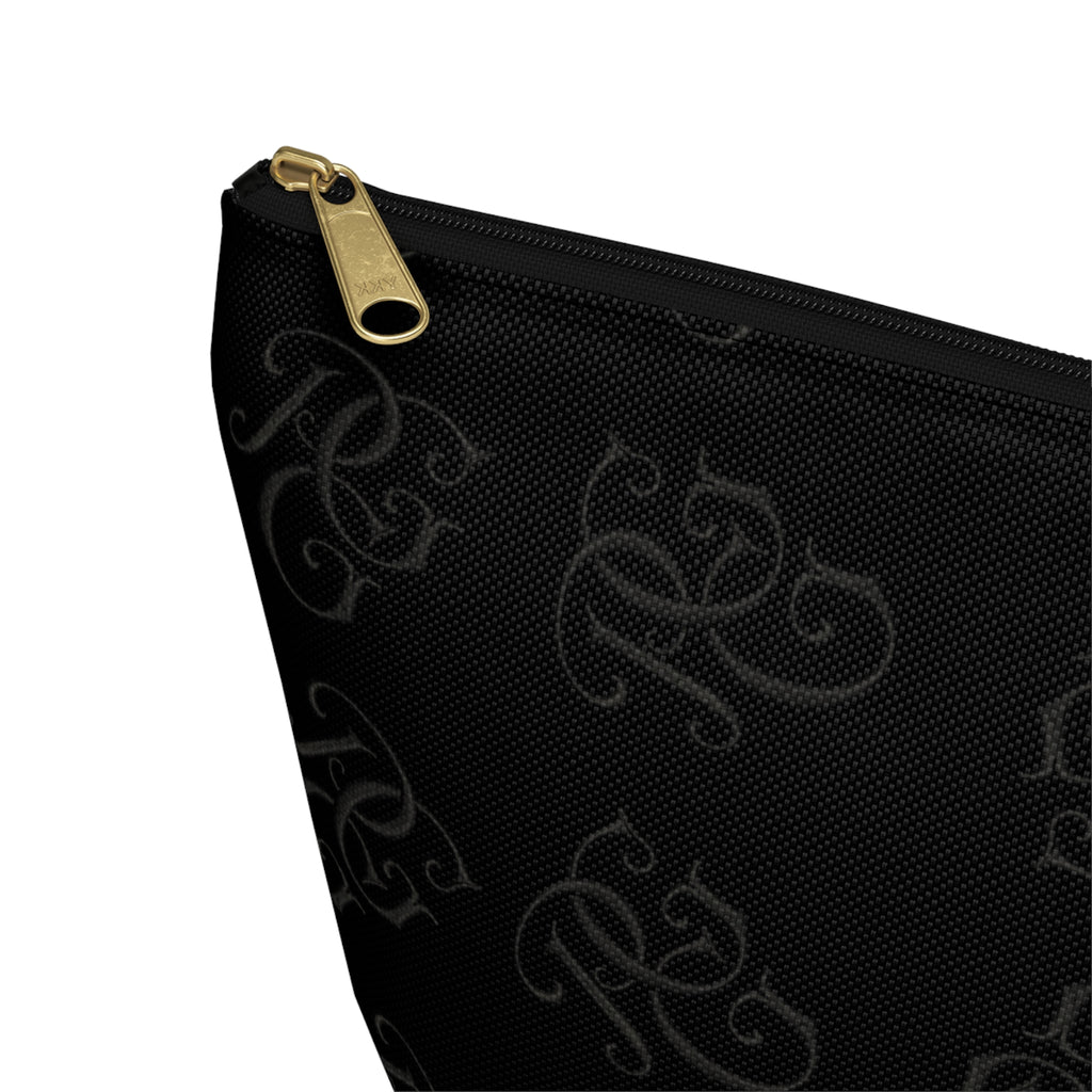 Monogram Accessory Pouch – Elegant Black Makeup and Travel Bag
