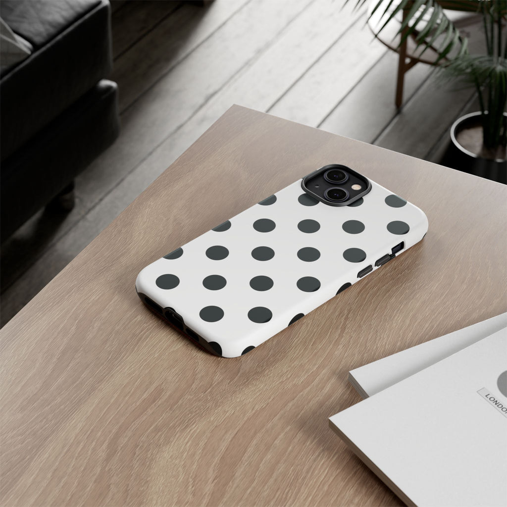 Black Polka Dot Tough Phone Case