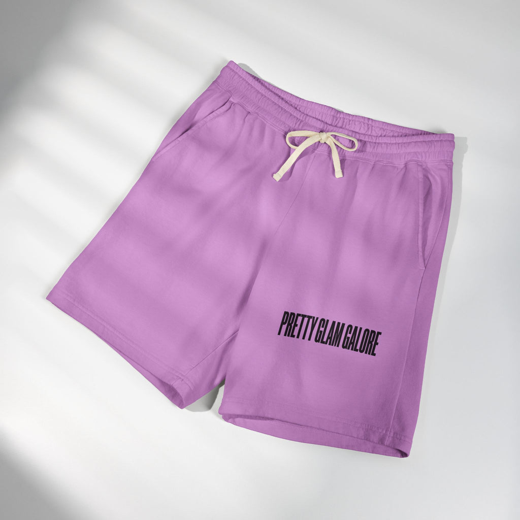 Pretty Glam Galore Fleece Sweat Shorts — Lightweight Garment-Dyed Lounge Shorts