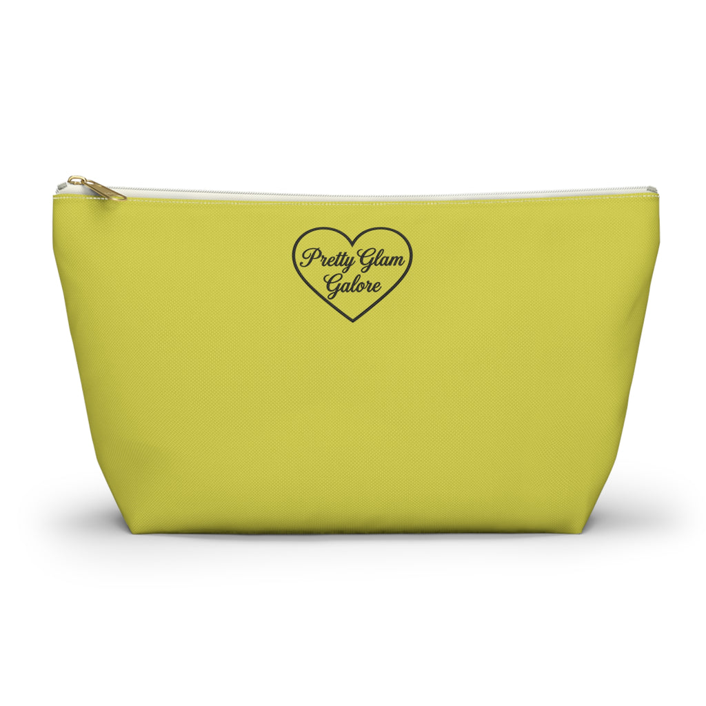 Pretty Glam Galore Yellow Accessory Pouch — T‑Bottom Makeup Bag