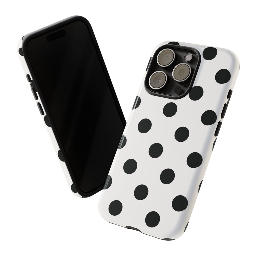 Black Polka Dot Tough Phone Case