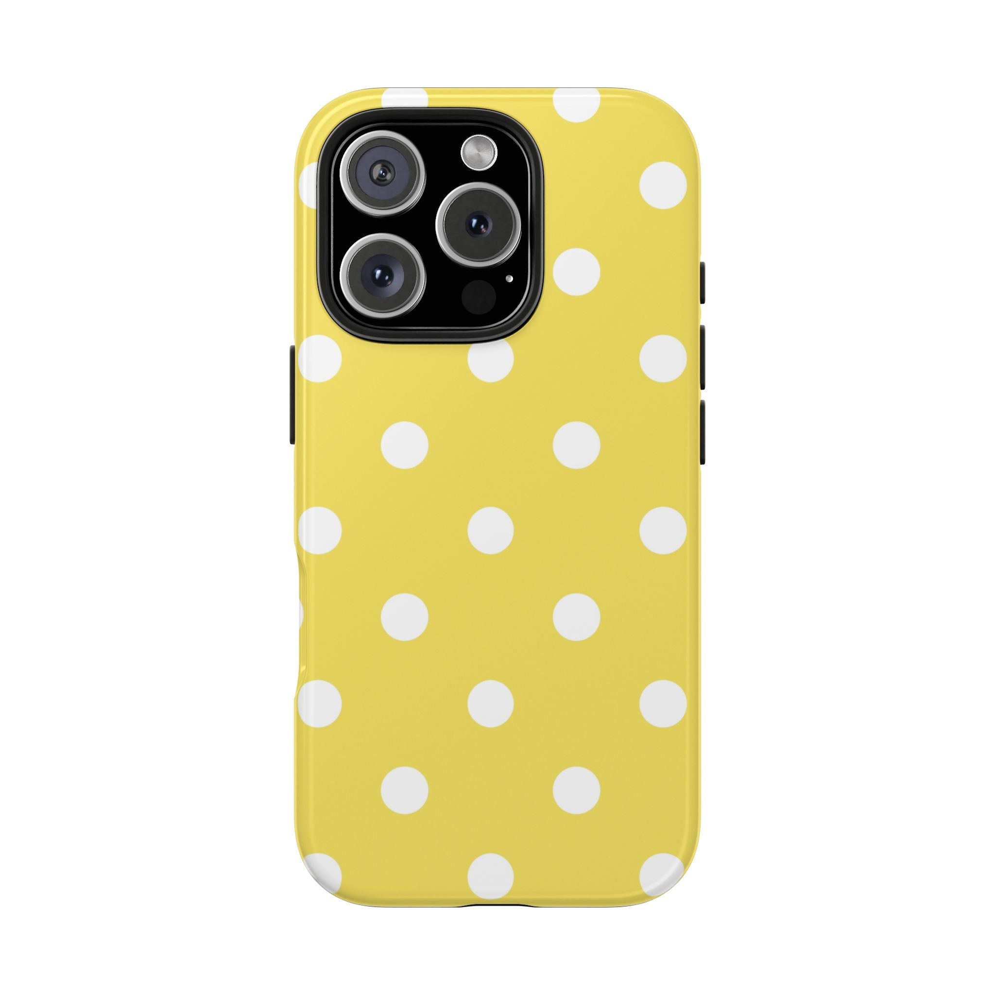 Yellow Polka Dot Tough Phone Case — Cute Protective Phone Cover