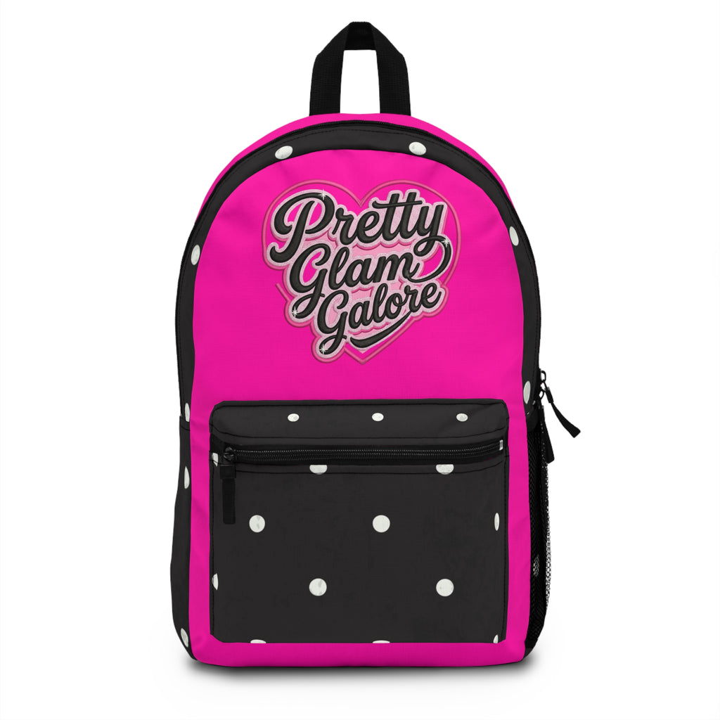 Pretty Glam Galore Polka Dot Backpack — Pink Fashion School Bag