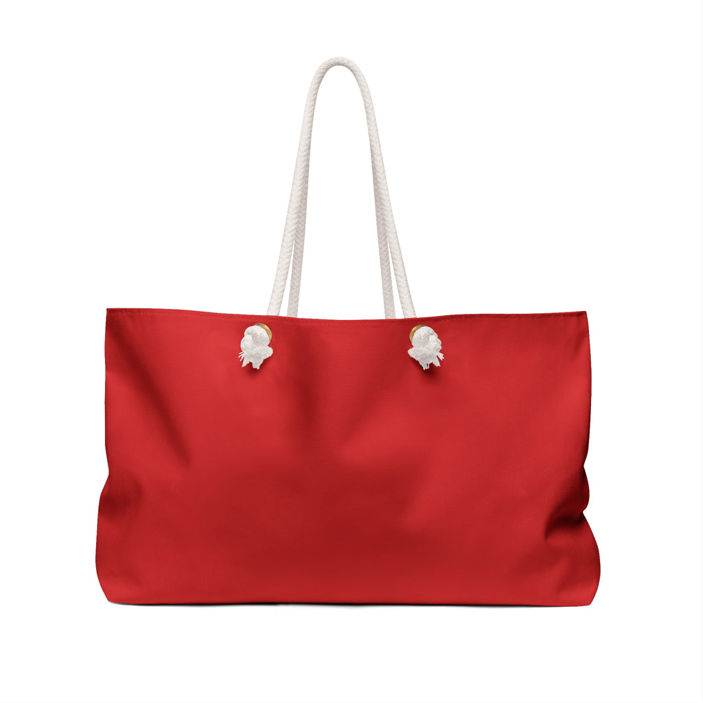 Red Heart Weekender Bag - Large Rope Handle Travel Tote