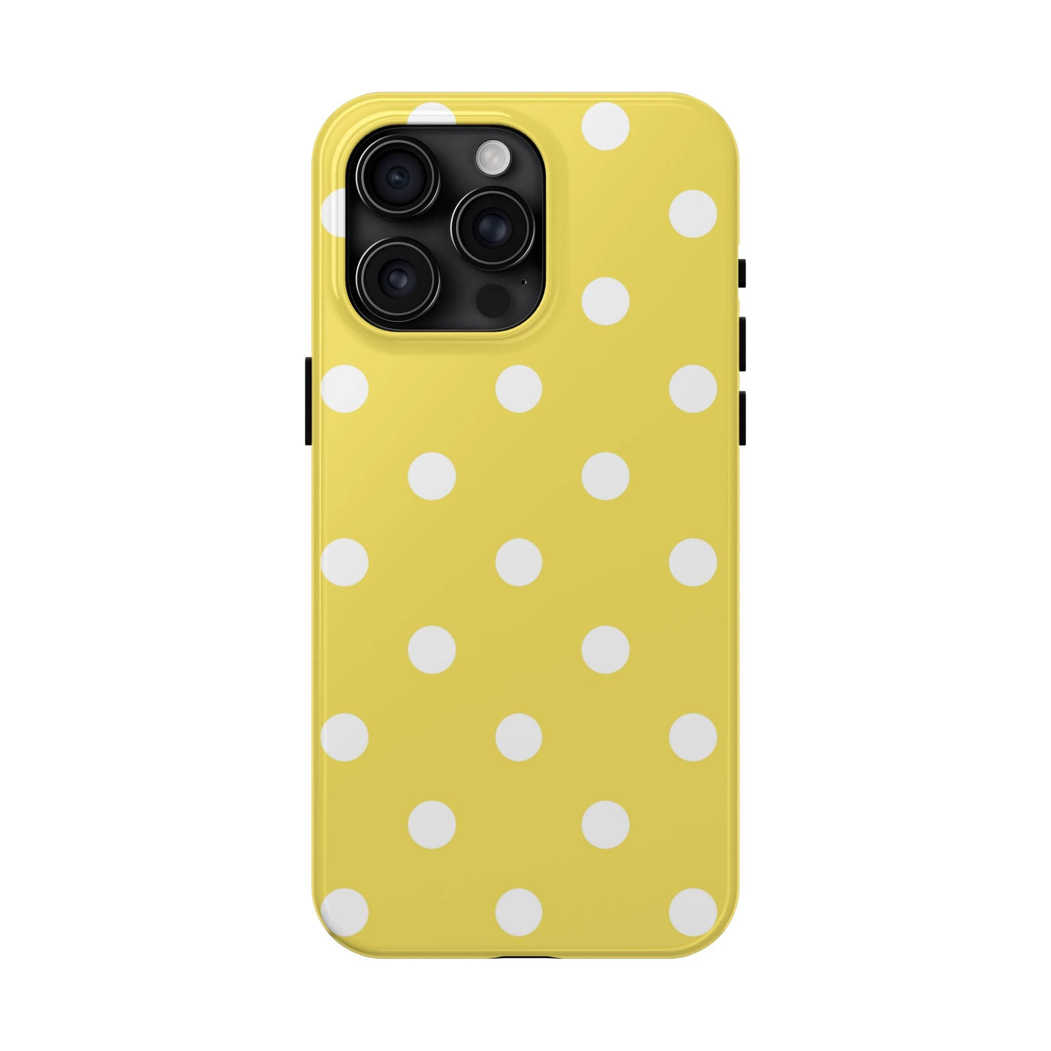 Yellow Polka Dot Tough Phone Case — Cute Protective Phone Cover