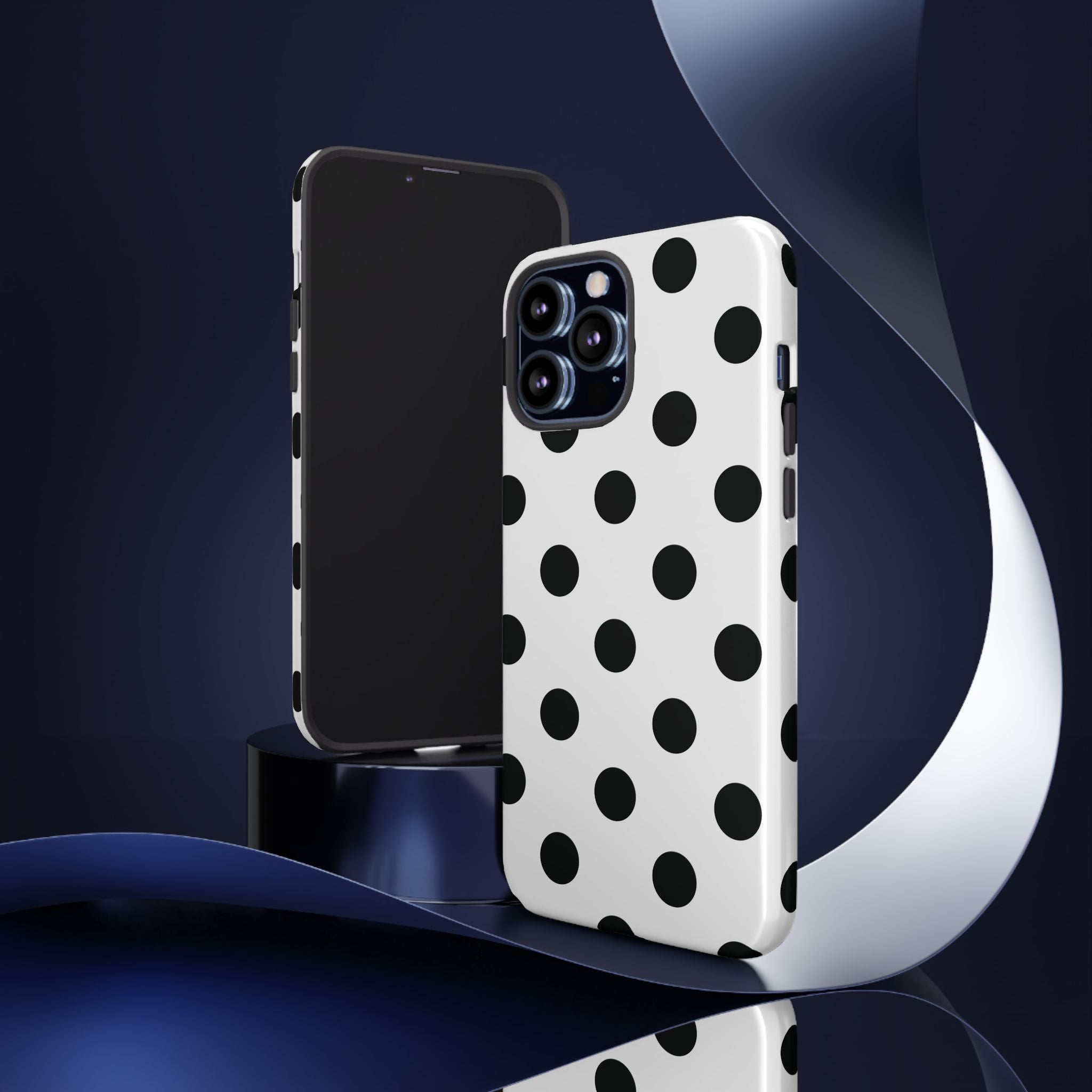 Black Polka Dot Tough Phone Case