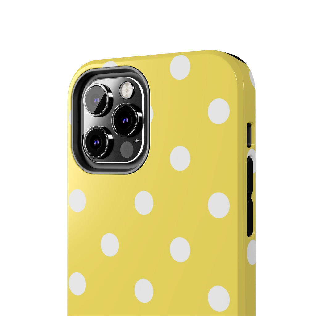Yellow Polka Dot Tough Phone Case — Cute Protective Phone Cover