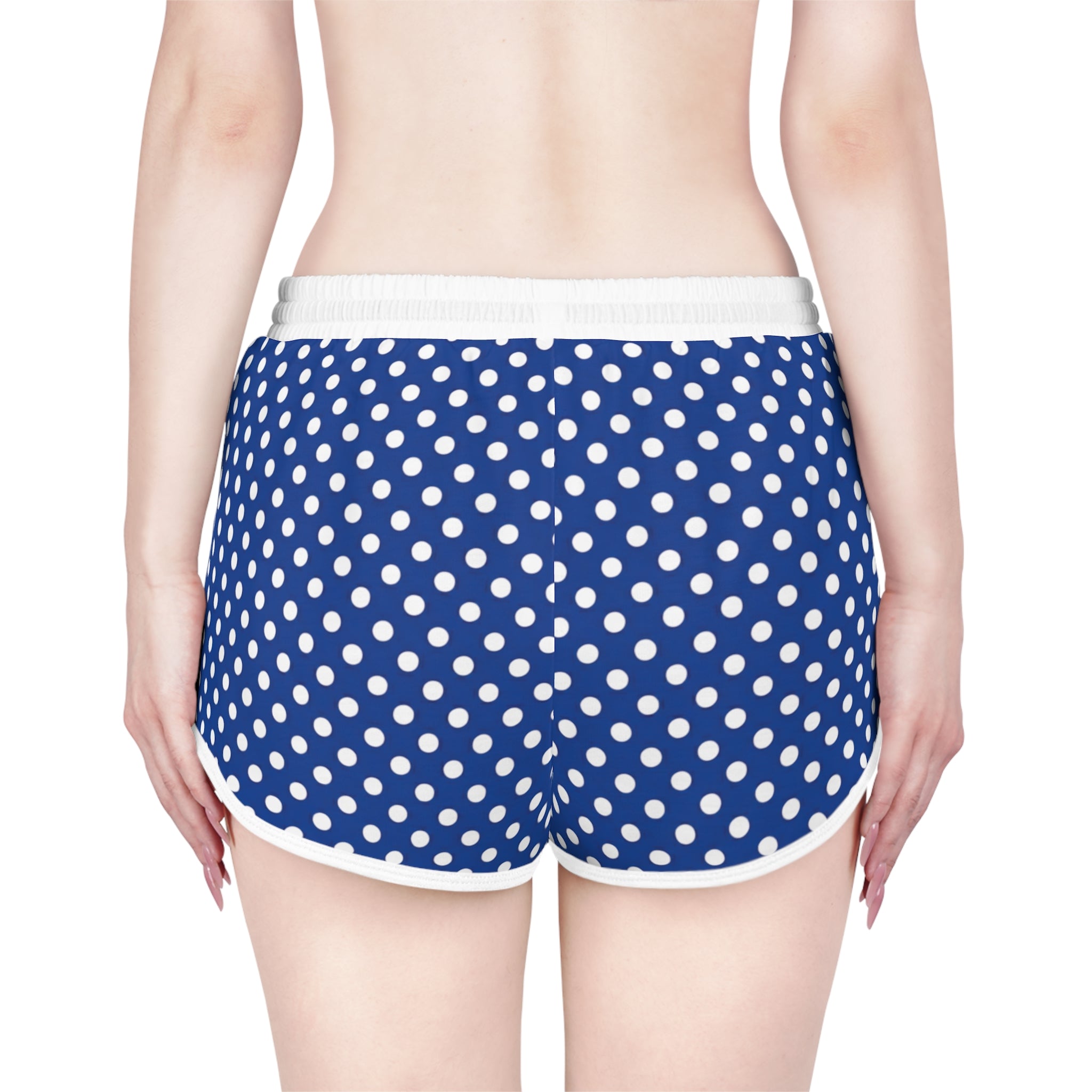 Blue Polka Dot Women's Relaxed Shorts — Casual Lounge & Summer Beachwear