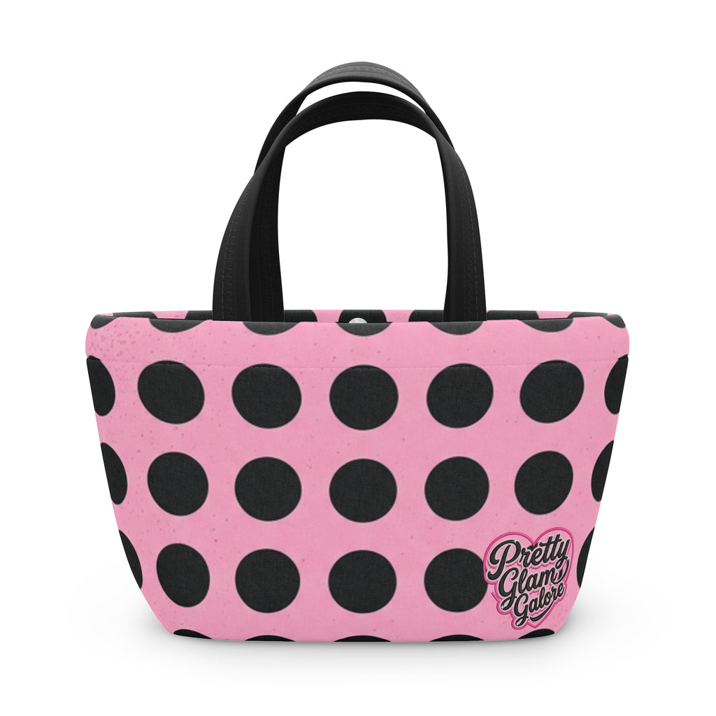 A Pink Polka Dot Lunch Bag /Insulated Tote