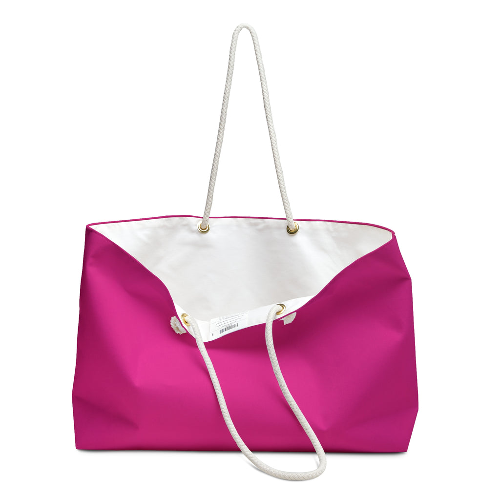 Pretty Disaster Couture Pink Weekender Bag – Large Rope-Handle Travel Tote