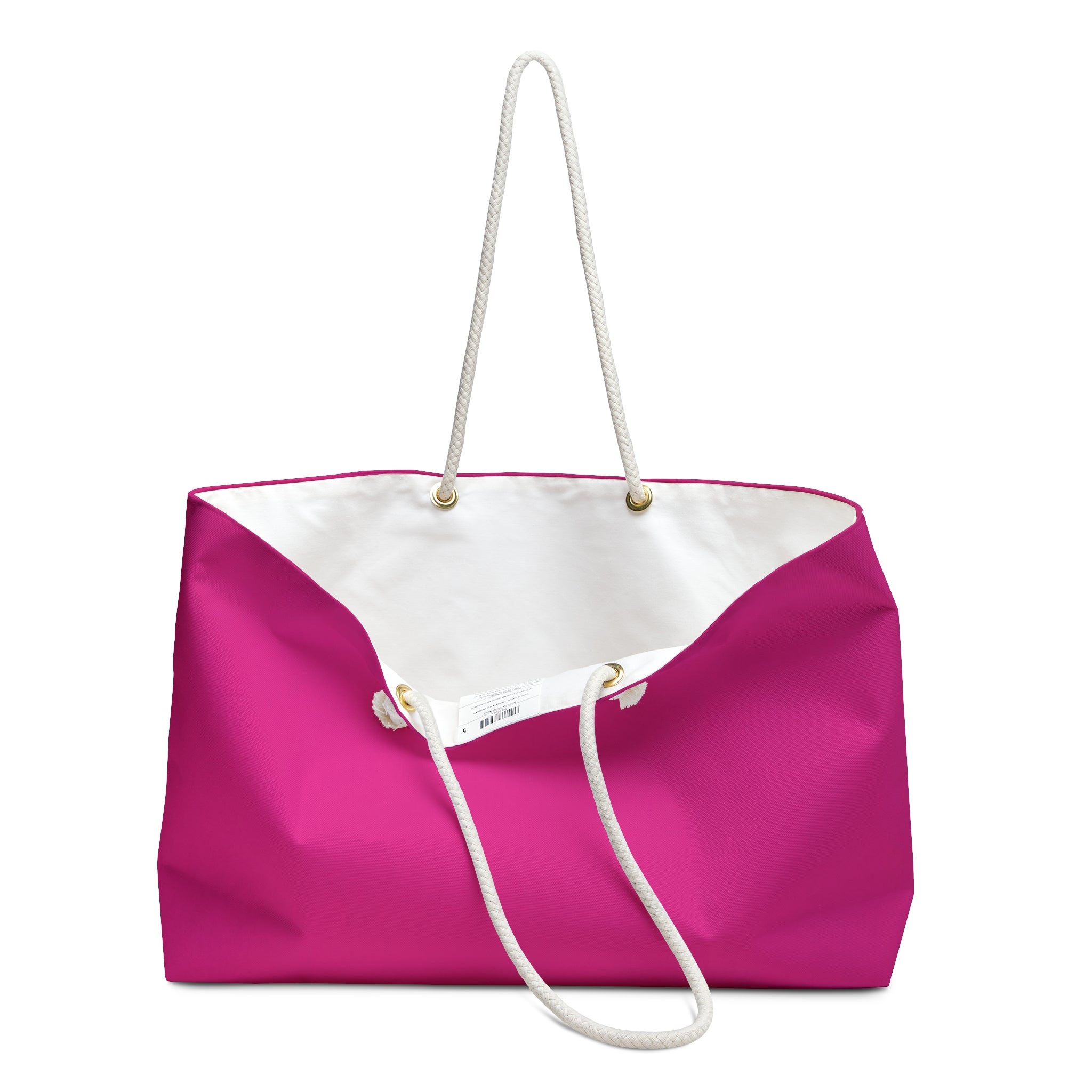 Pretty Disaster Couture Pink Weekender Bag – Large Rope-Handle Travel Tote