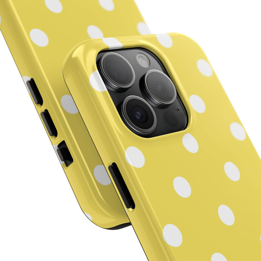 Yellow Polka Dot Tough Phone Case — Cute Protective Phone Cover