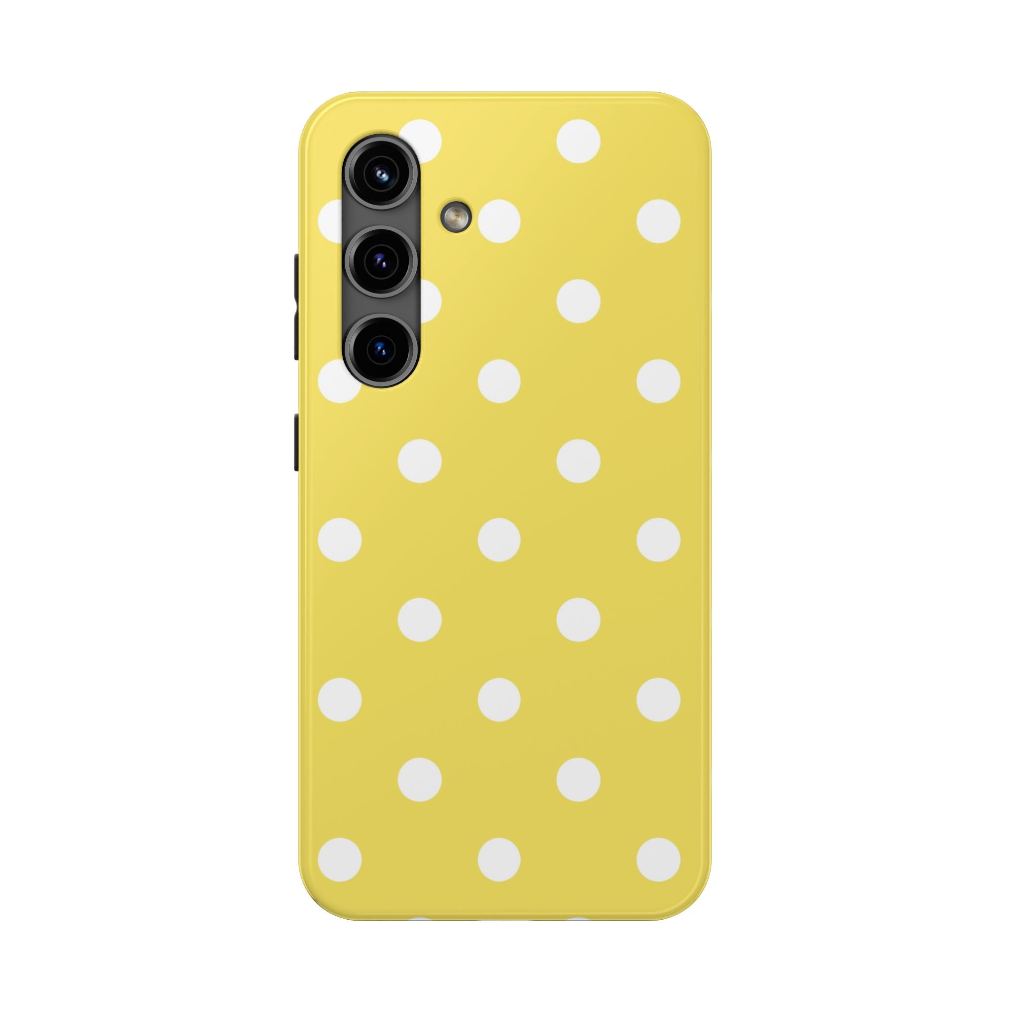 Yellow Polka Dot Tough Phone Case — Cute Protective Phone Cover