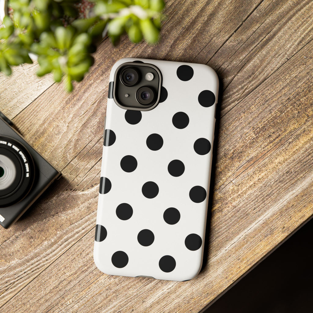Black Polka Dot Tough Phone Case