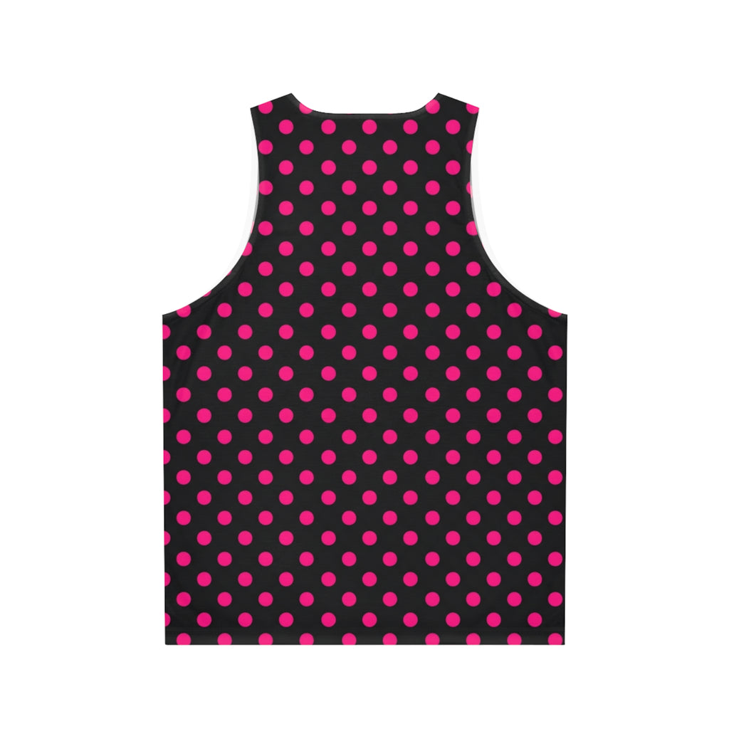 Black & Pink Polka Dot Tank Top — Retro Chic All-Over Print