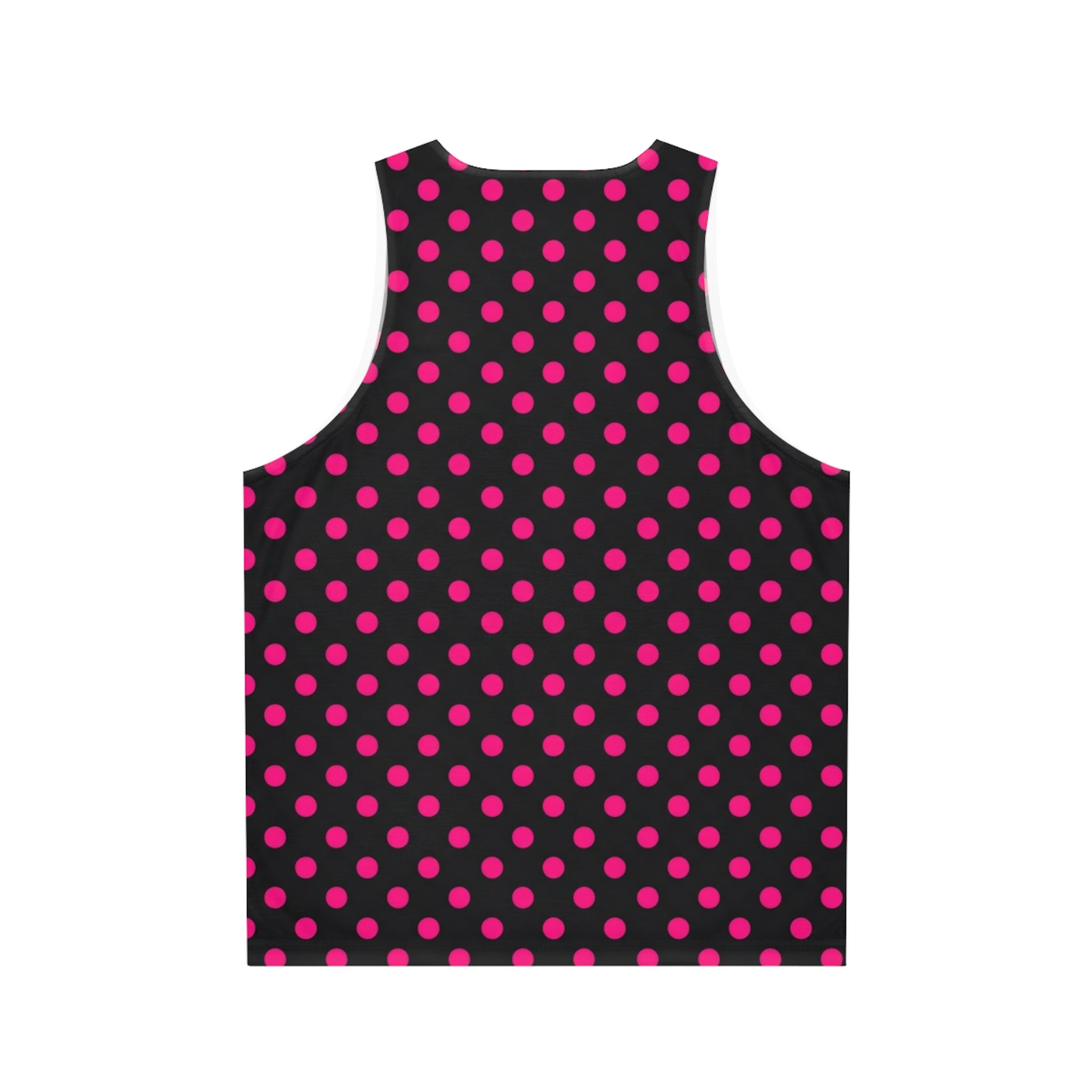Black & Pink Polka Dot Tank Top — Retro Chic All-Over Print