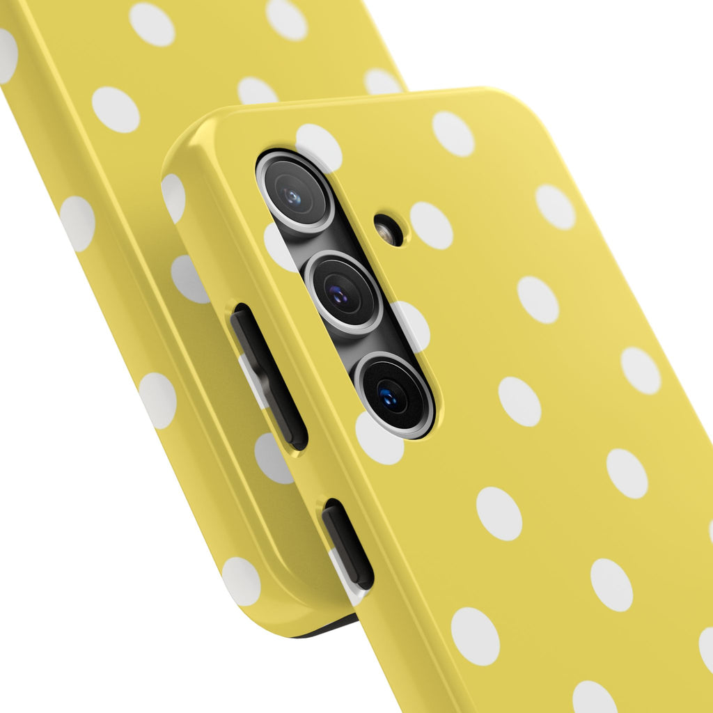 Yellow Polka Dot Tough Phone Case — Cute Protective Phone Cover