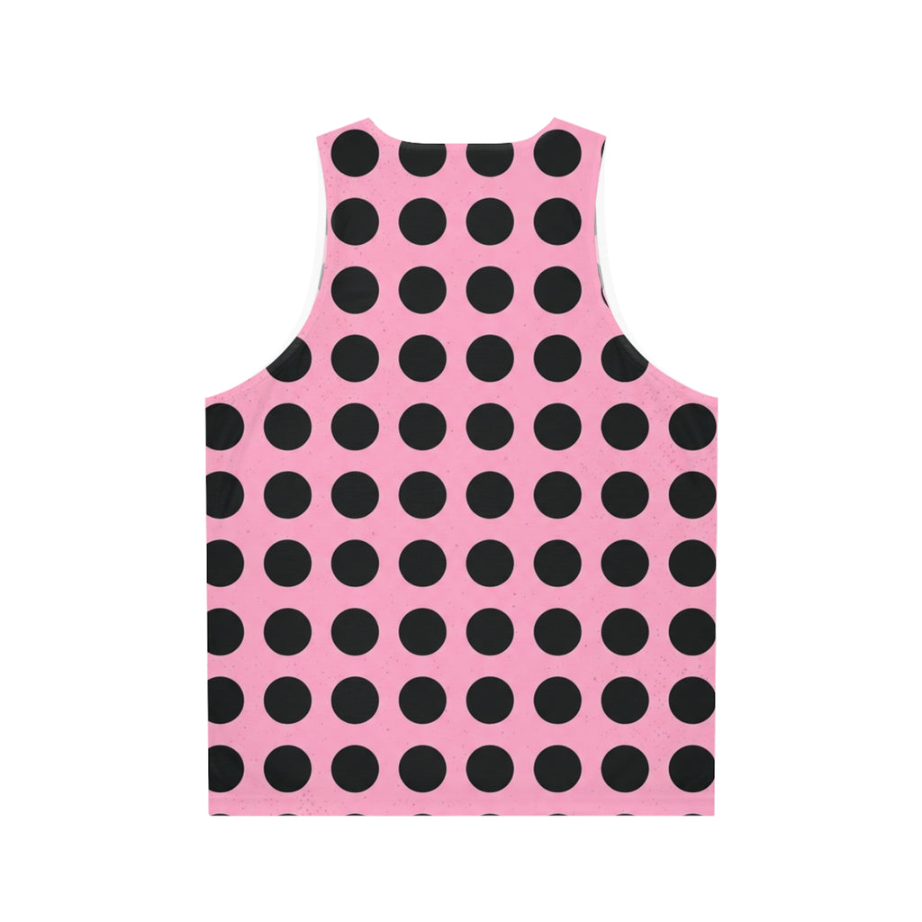 Pink Polka Dot Tank Top — Retro Black Dot All-Over Print