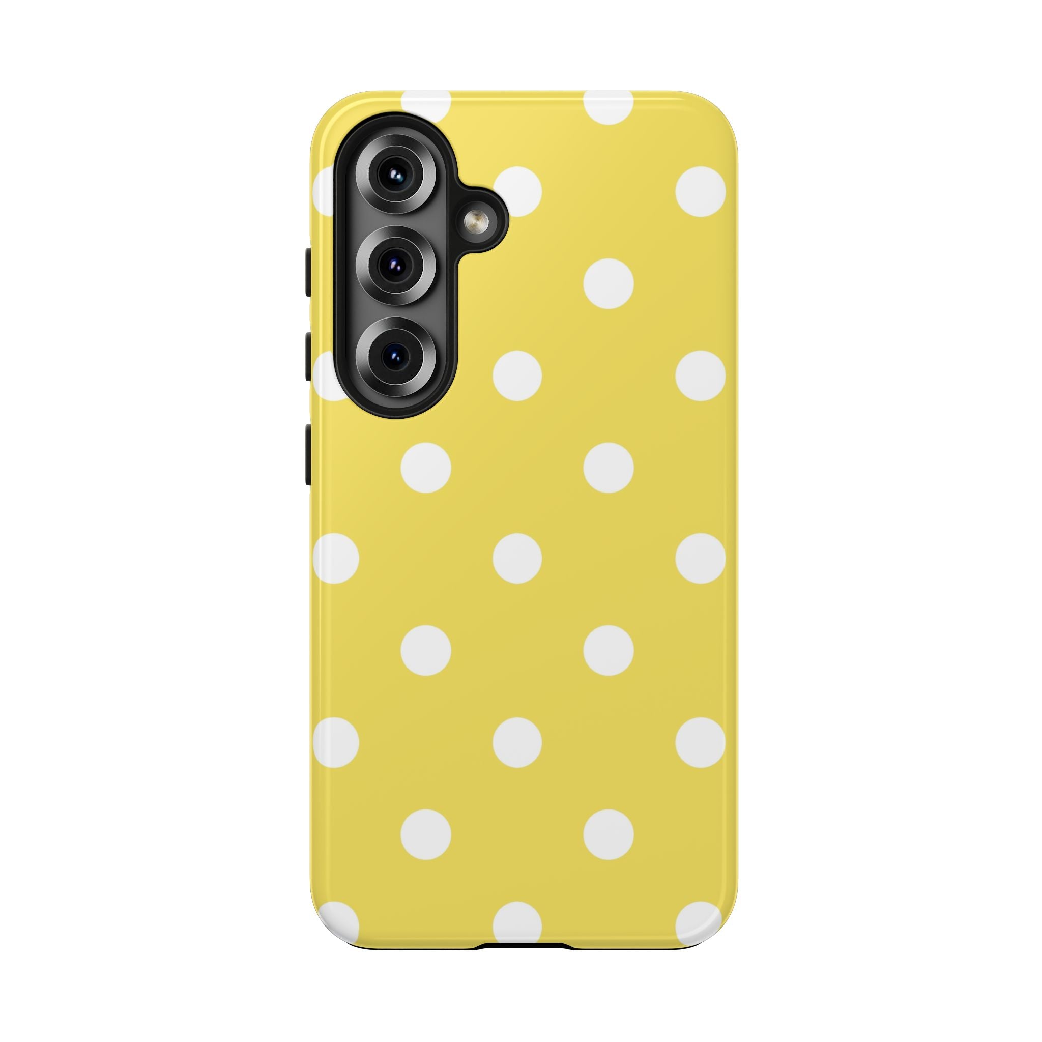 Yellow Polka Dot Tough Phone Case — Cute Protective Phone Cover