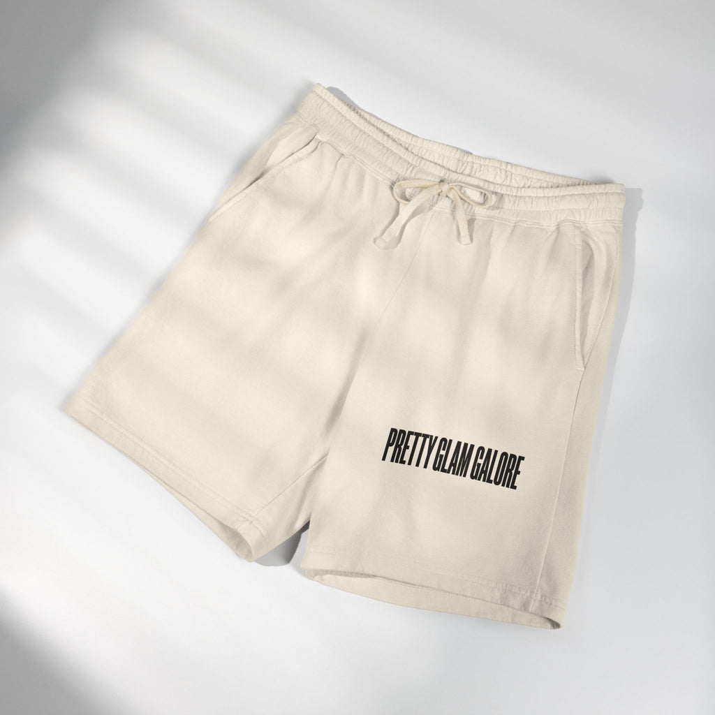 Pretty Glam Galore Fleece Sweat Shorts — Lightweight Garment-Dyed Lounge Shorts