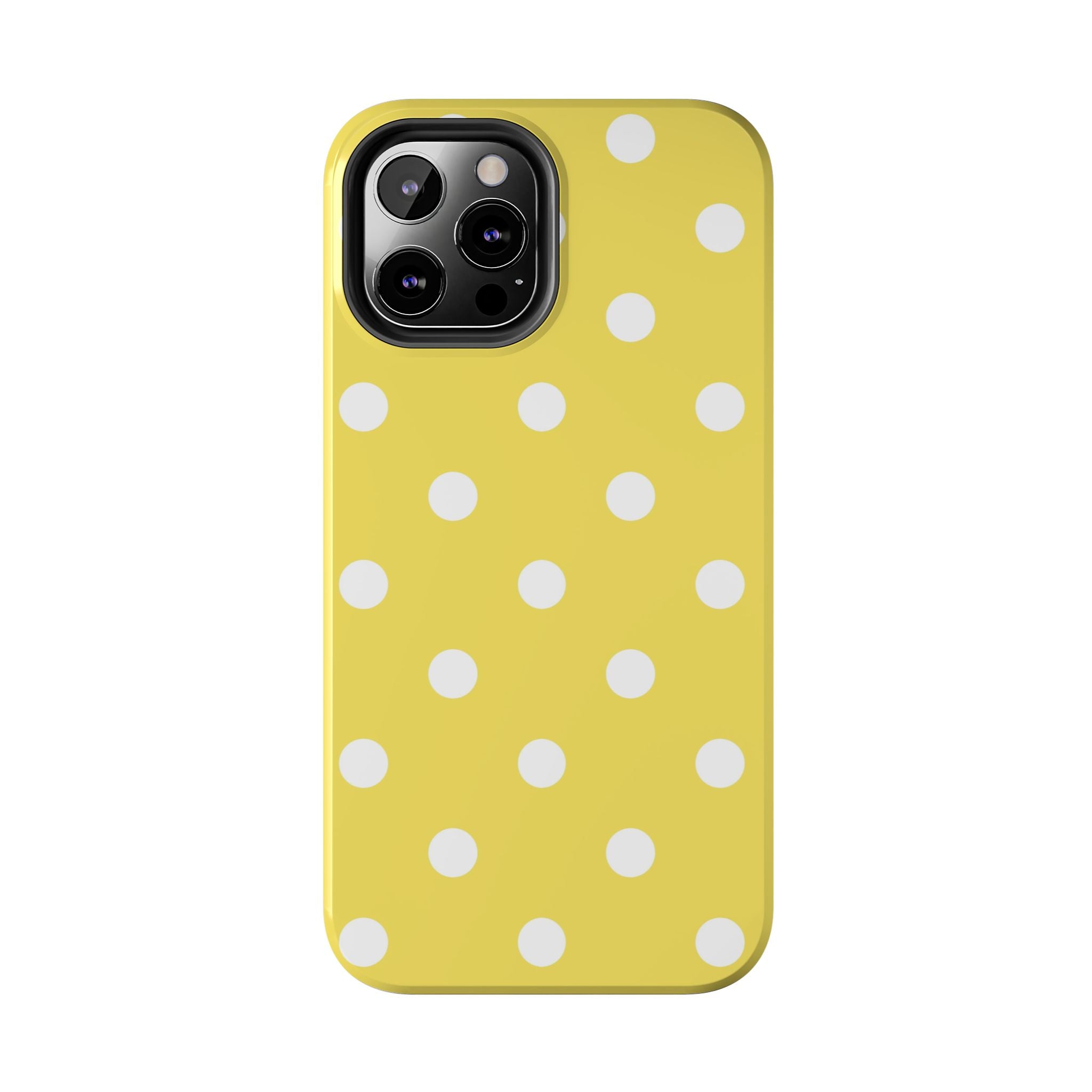 Yellow Polka Dot Tough Phone Case — Cute Protective Phone Cover