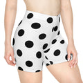 Polka Dot Biker Shorts — Black & White Retro Workout Shorts