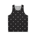 Polka Dot Black Tank Top — Classic White Spot All-Over Print