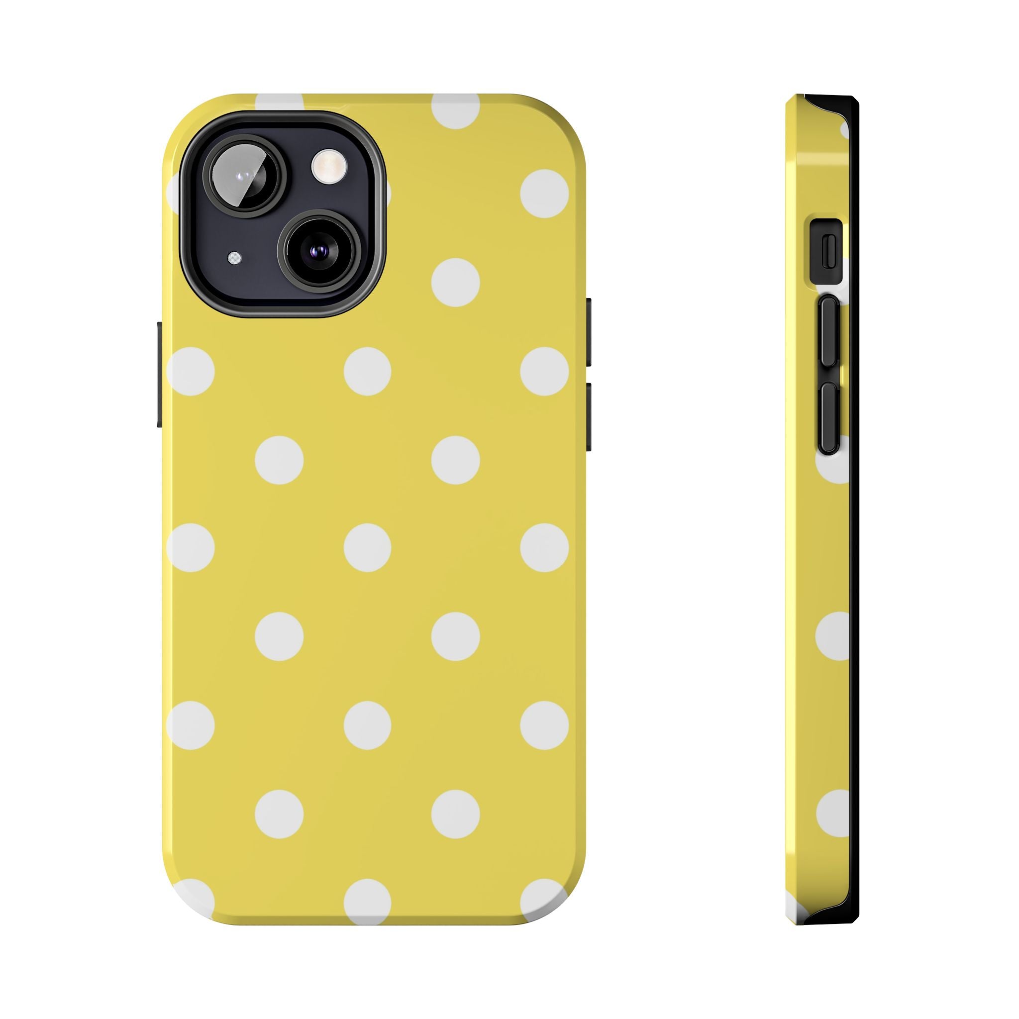 Yellow Polka Dot Tough Phone Case — Cute Protective Phone Cover