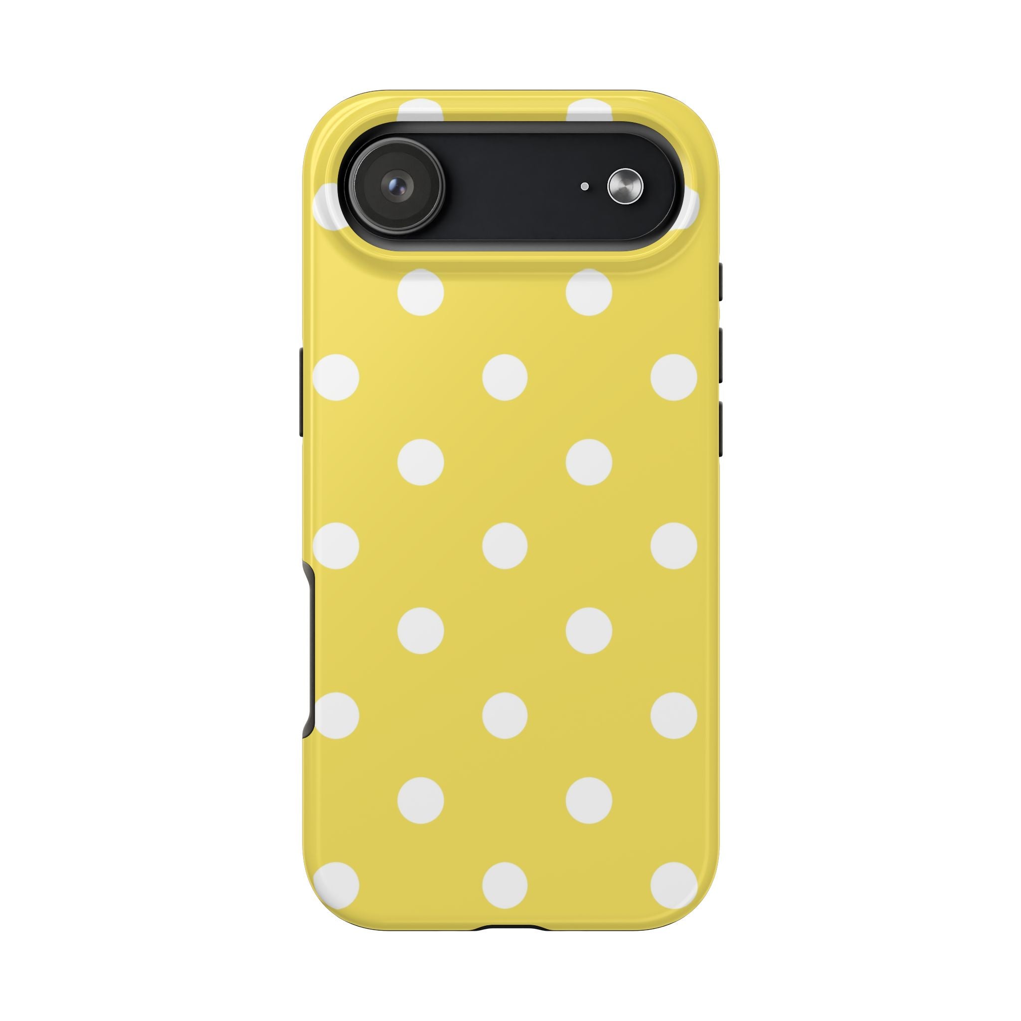 Yellow Polka Dot Tough Phone Case — Cute Protective Phone Cover