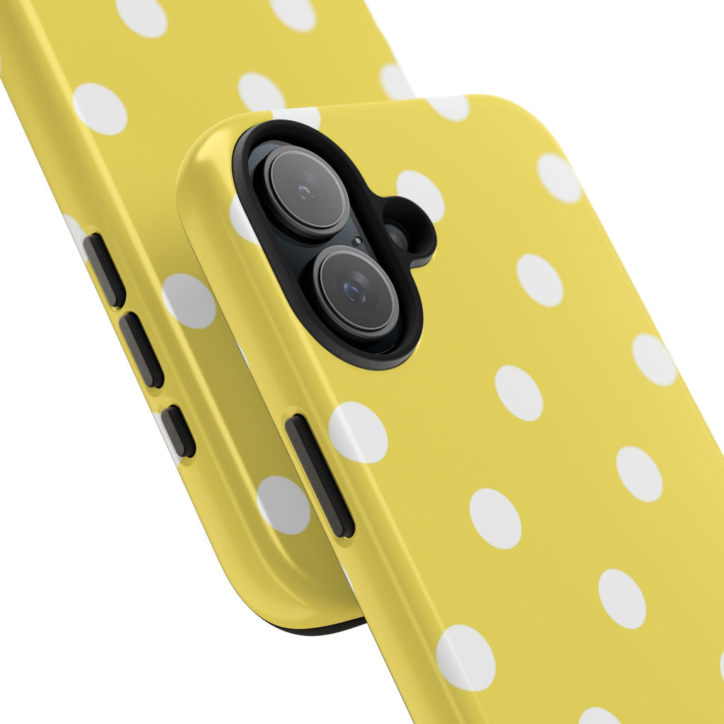 Yellow Polka Dot Tough Phone Case — Cute Protective Phone Cover