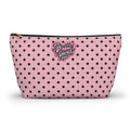 Pretty Glam Galore Pink Polka Dot Accessory Pouch — T‑Bottom Makeup Bag