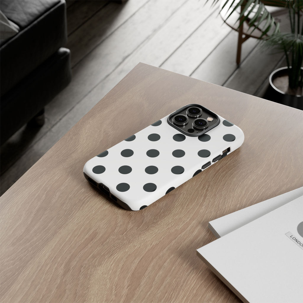 Black Polka Dot Tough Phone Case