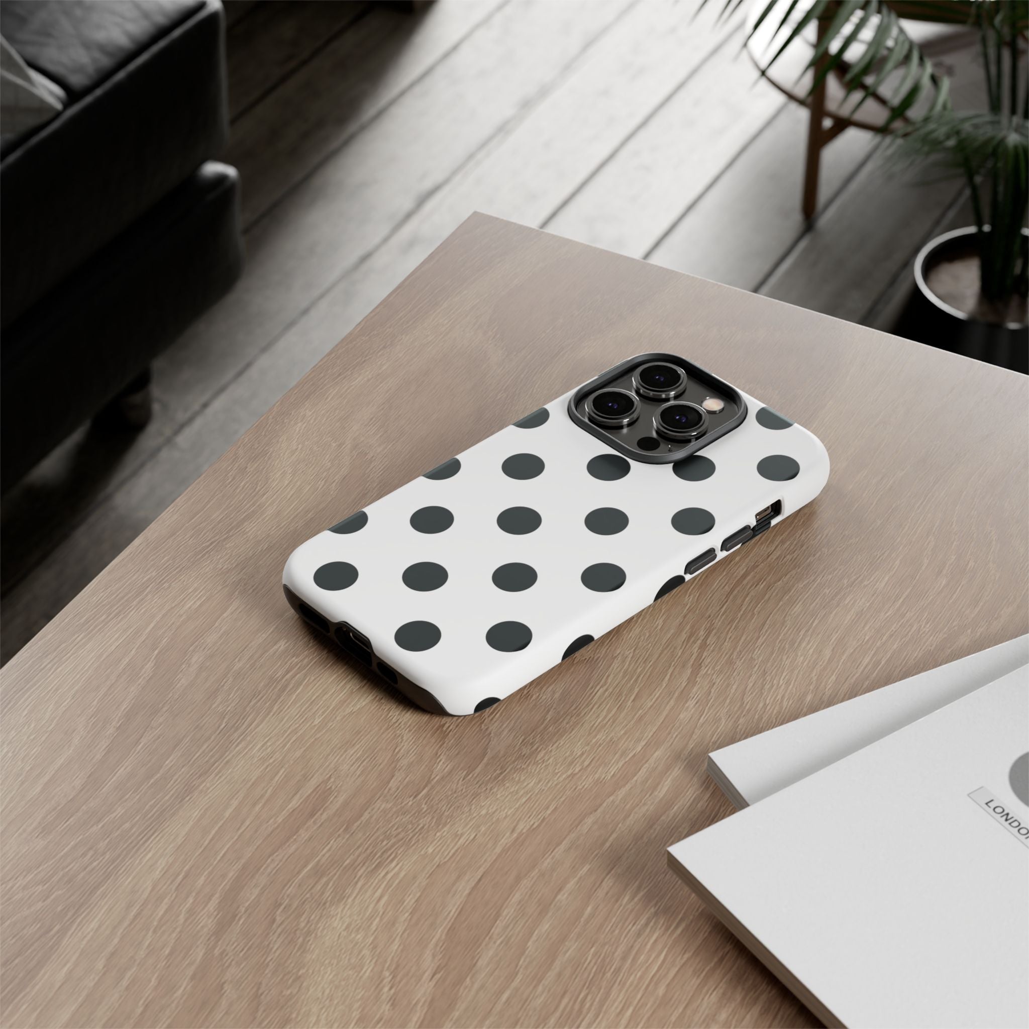 Black Polka Dot Tough Phone Case