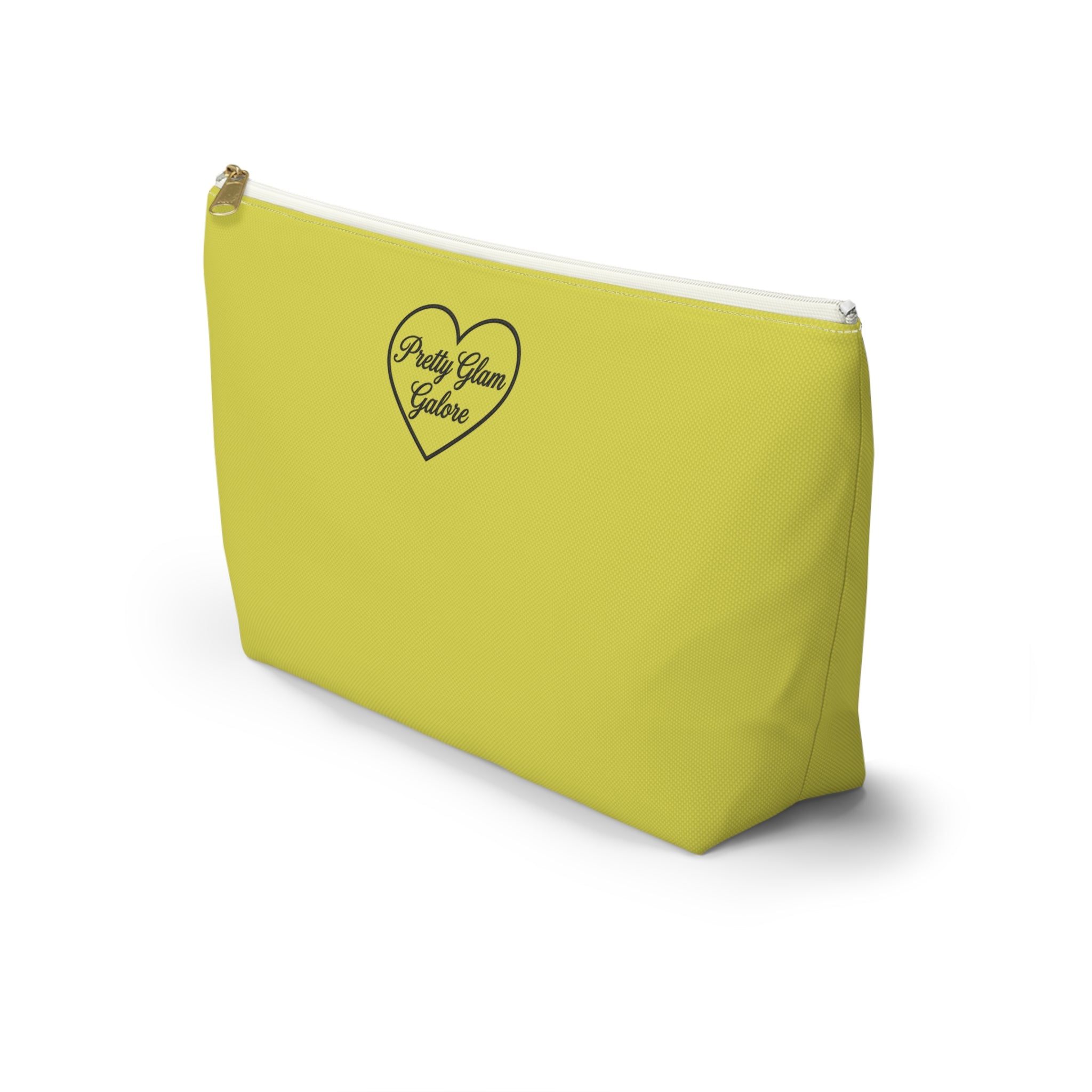 Pretty Glam Galore Yellow Accessory Pouch — T‑Bottom Makeup Bag