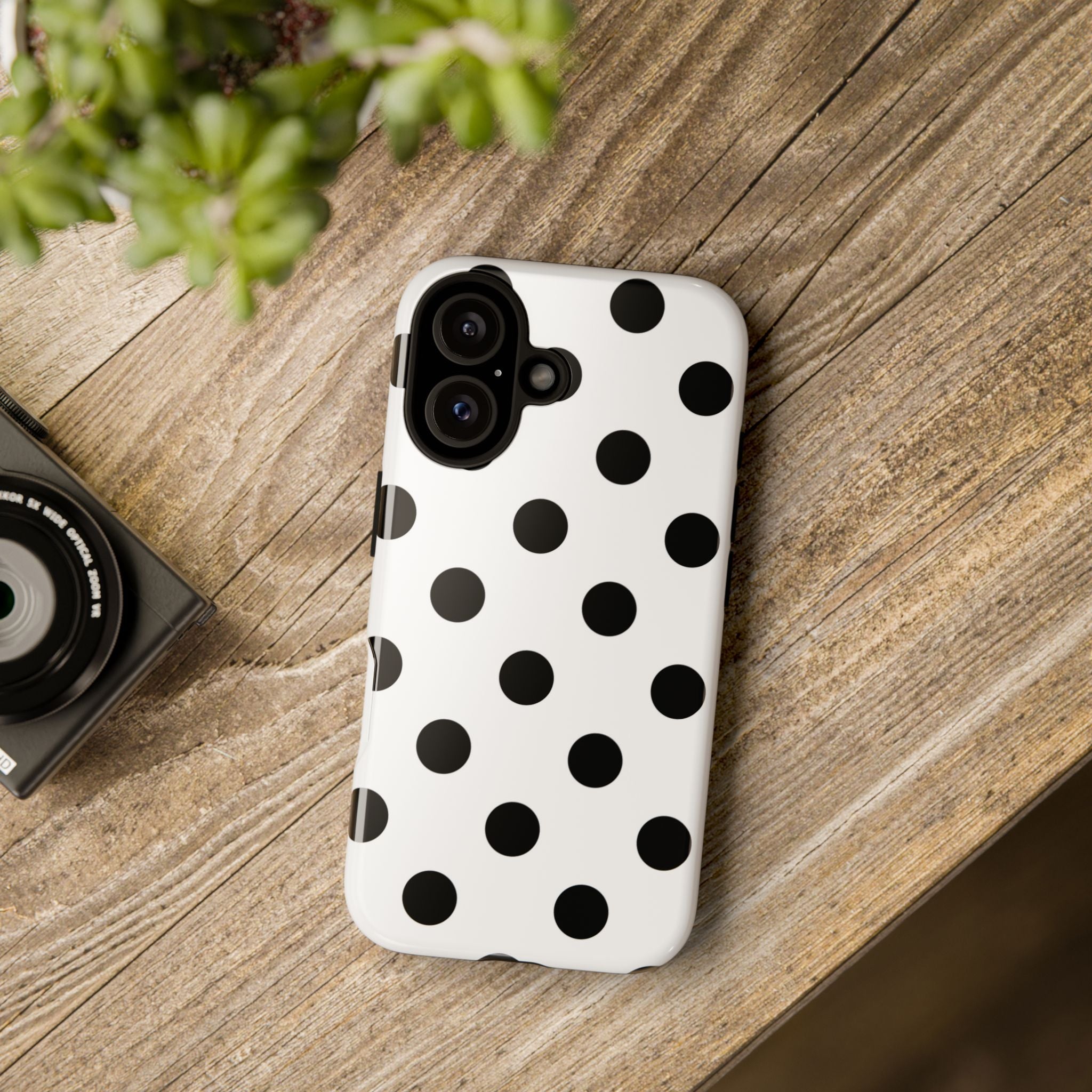 Black Polka Dot Tough Phone Case