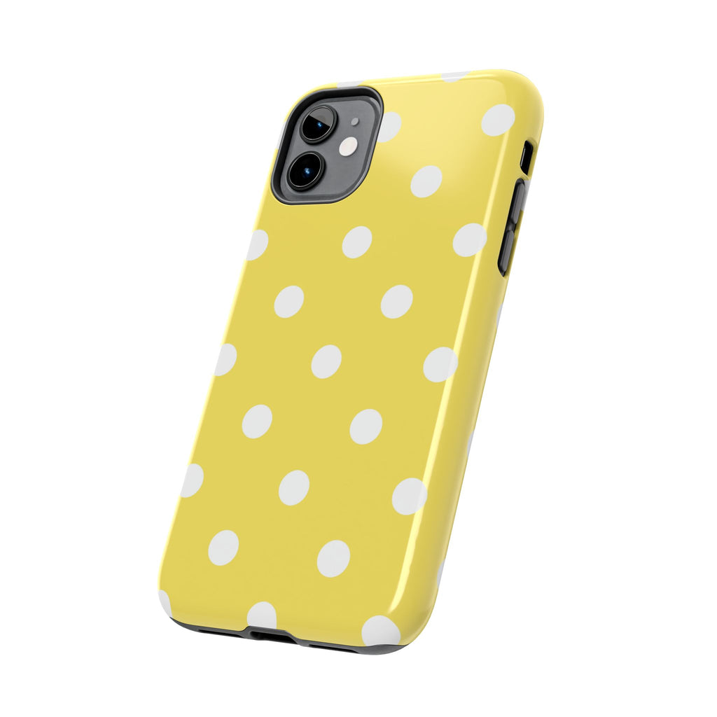Yellow Polka Dot Tough Phone Case — Cute Protective Phone Cover