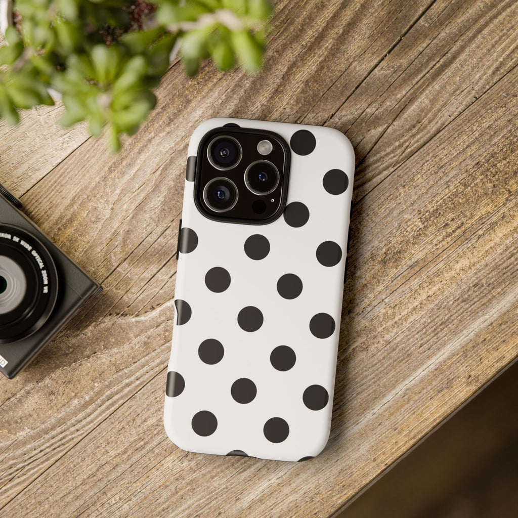 Black Polka Dot Tough Phone Case