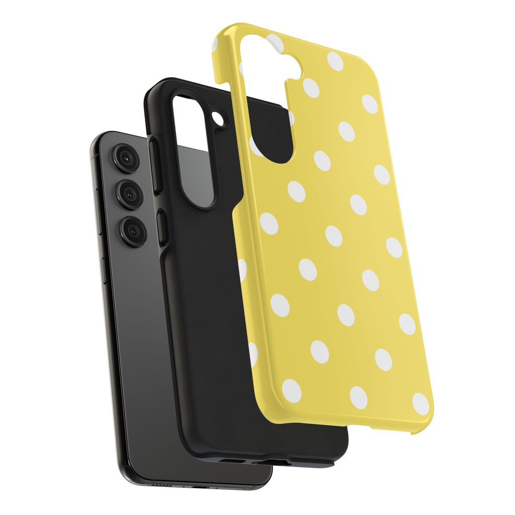 Yellow Polka Dot Tough Phone Case — Cute Protective Phone Cover